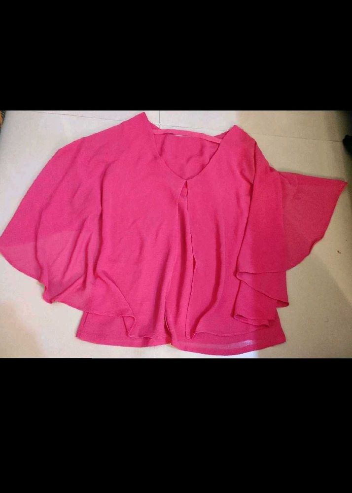 AND Pink Flutter Sleeve Top