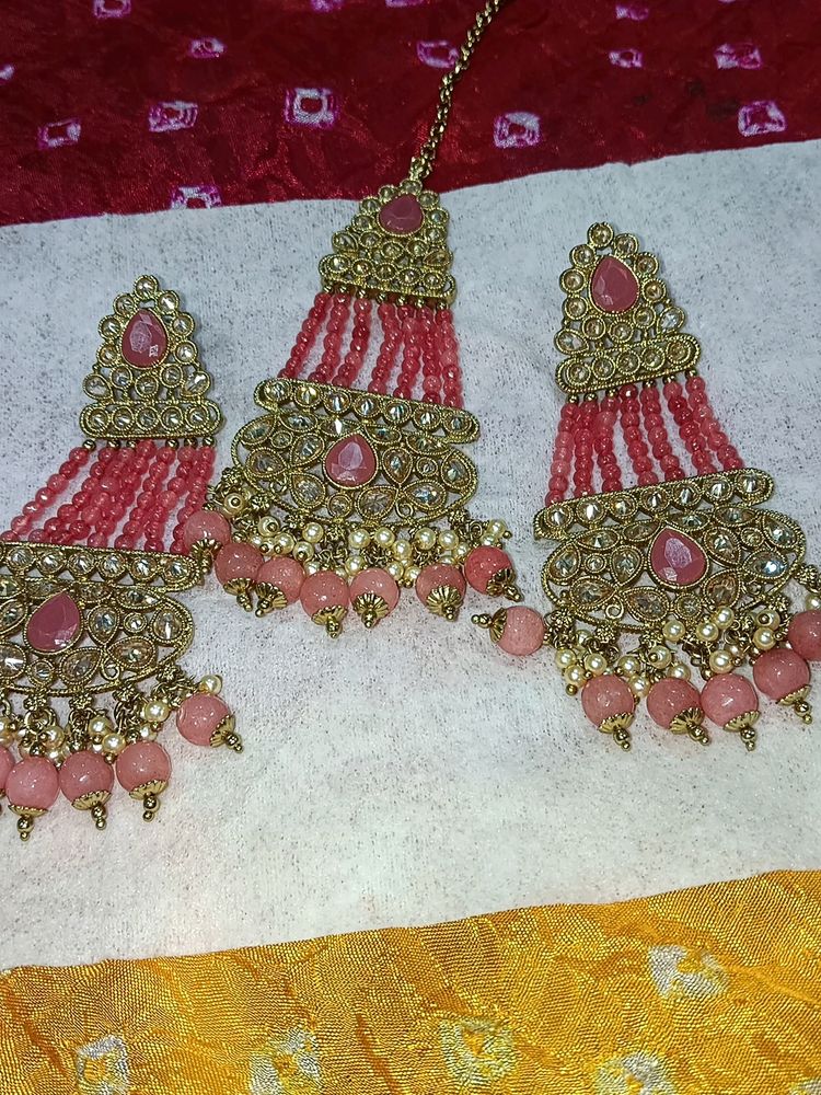High Gold Mngtikka Set With Earings