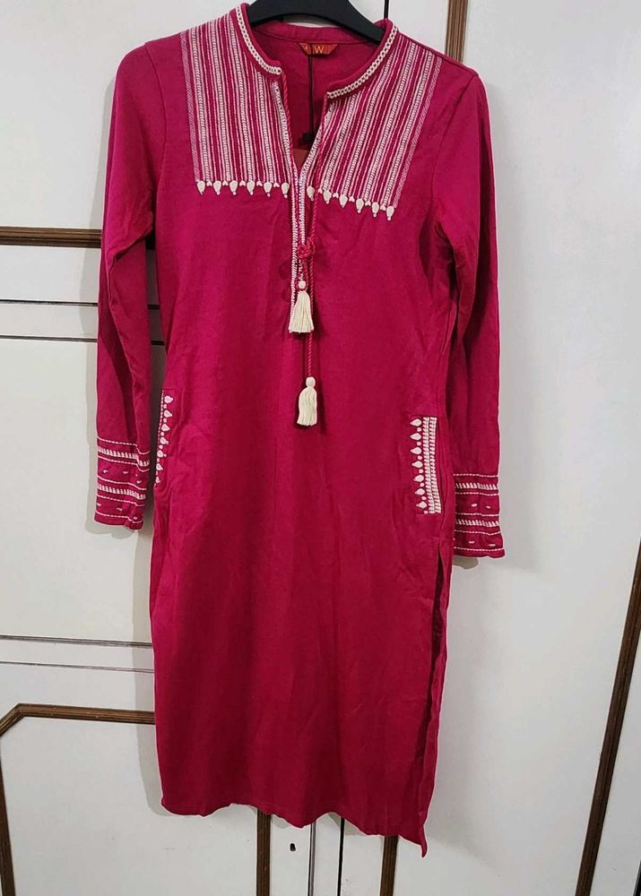 W Magical Magenta Winter Kurta