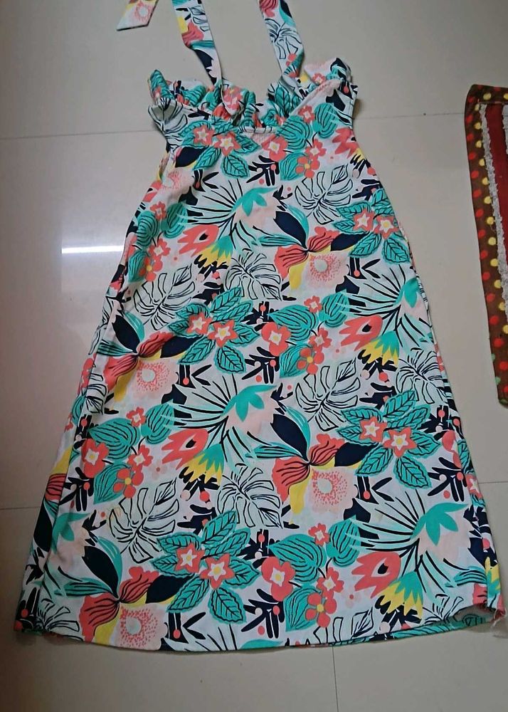 Floral Print Sundress with Tie Straps