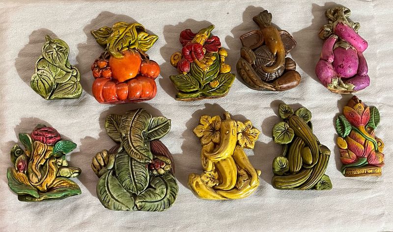 Unique Ganesha Idols (Set of 10)
