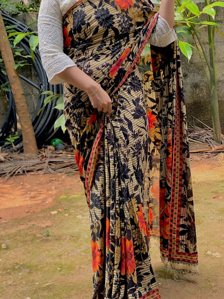 Floral Print Saree