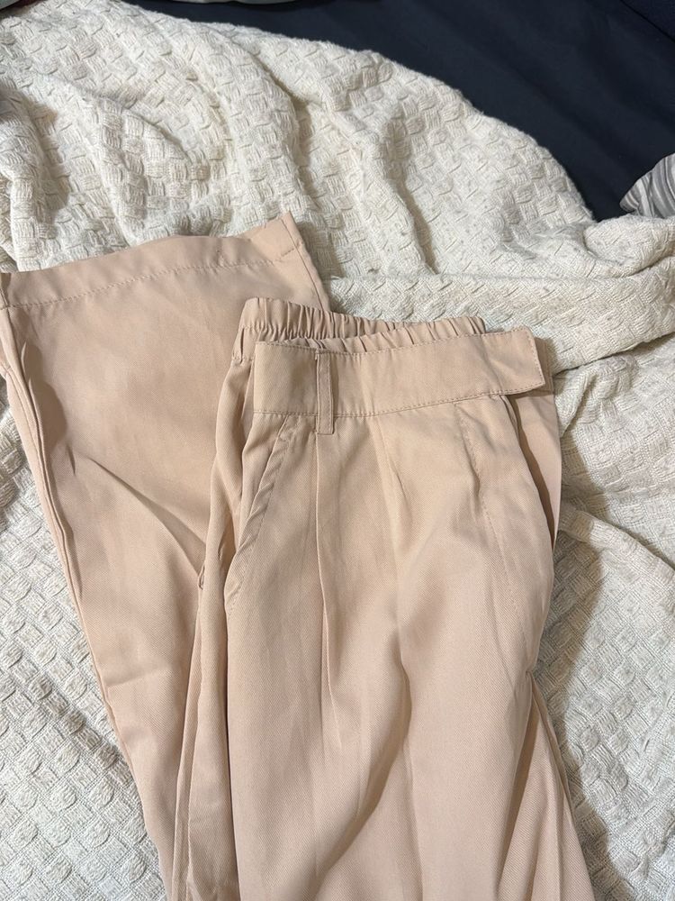 Light Pink Straight Casual Office Pants