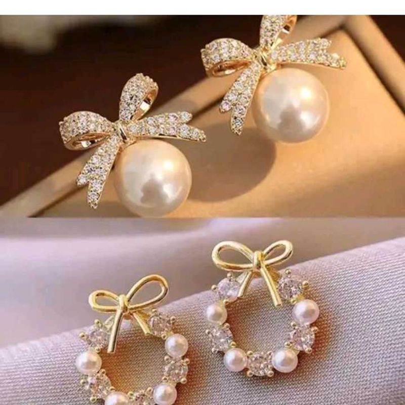 Pearl Bow Earrings