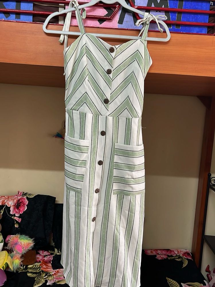Striped Button-Down Dress
