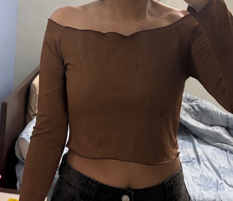Off Shoulder Crop Top