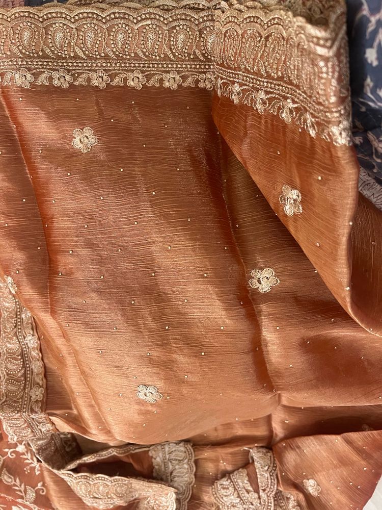 Elegant Organza  Embroidered Fabric