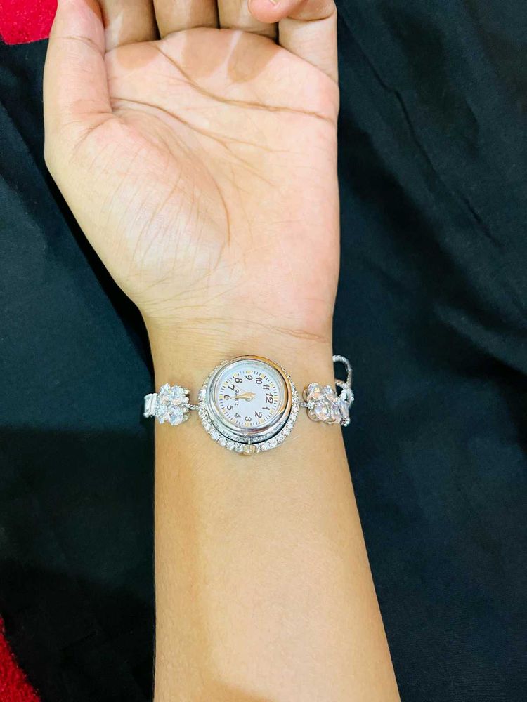 Elegant Silver Watch New With Tag