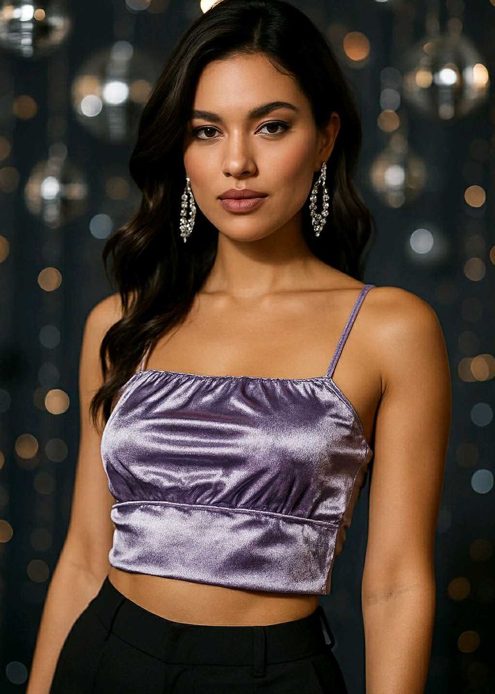 Shiny Party Wear Crop Top – H&amp;M – Size XS