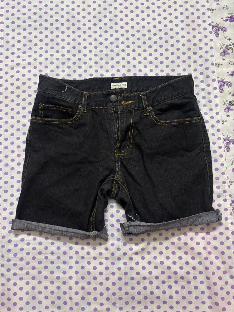 Black Denim Shorts