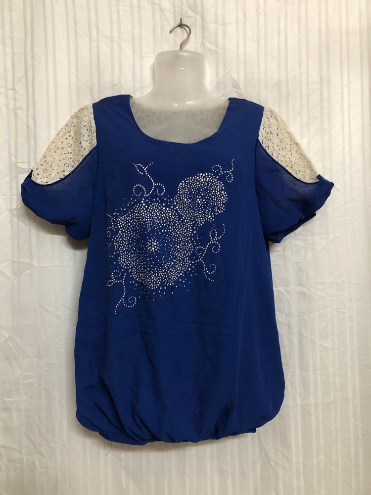 Blue Short Sleeve Top