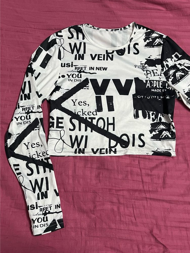 Graphic Print Long Sleeve Top