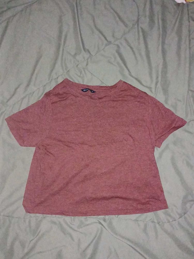 Cute Brown Cropped Tee