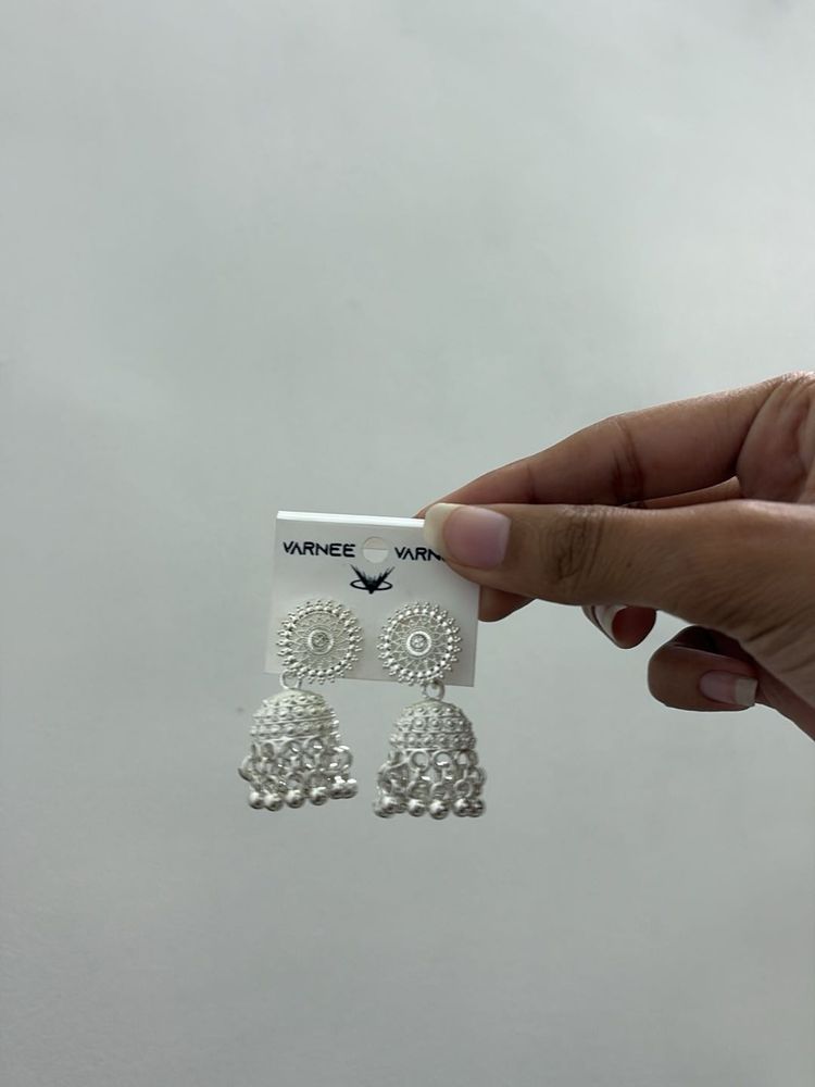 Silver Jhumka Earrings