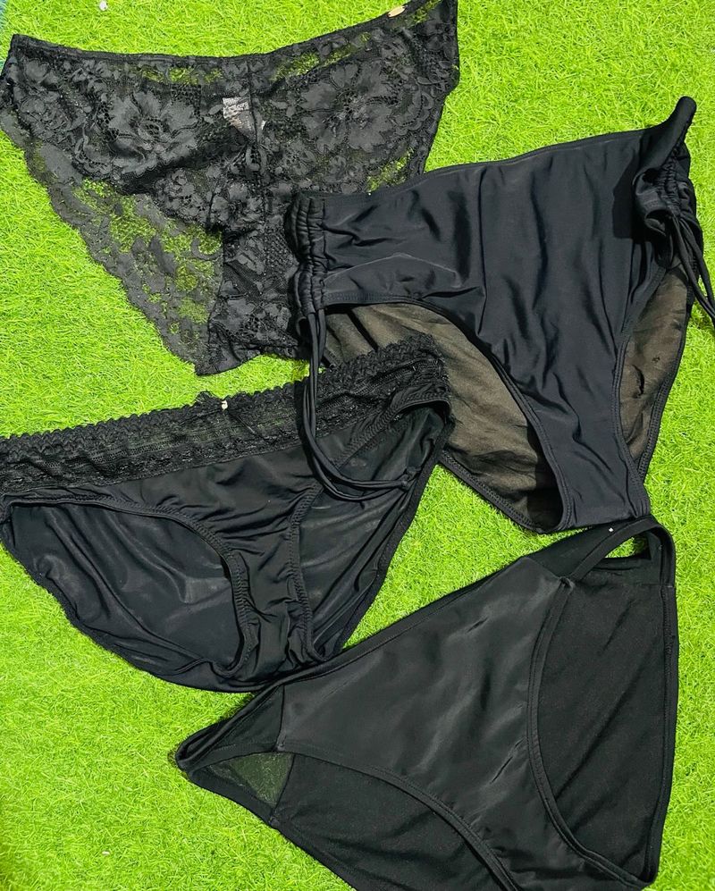 Xl Size Black 4 Different Stylish Briefs