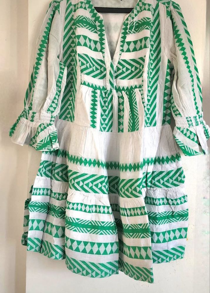 Cotton Short Boho Dress
