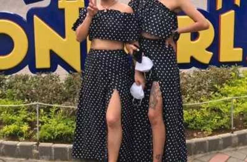 Polka Dot Crop Top and Skirt Set