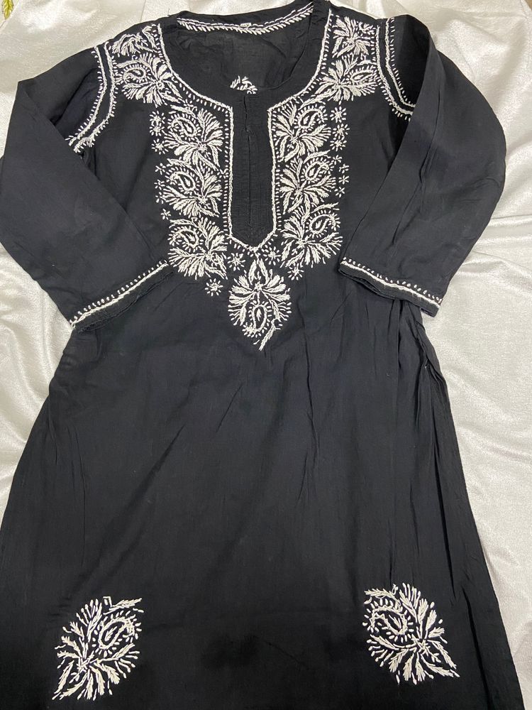 Black Chikankari Kurti