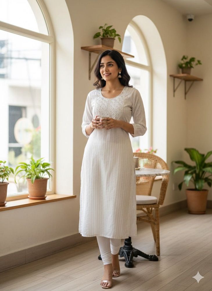 white kurta set