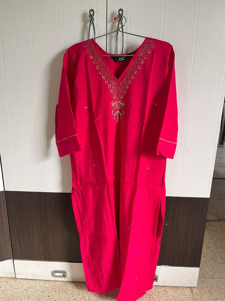 V Neck Kurta Pant Dupatta Set