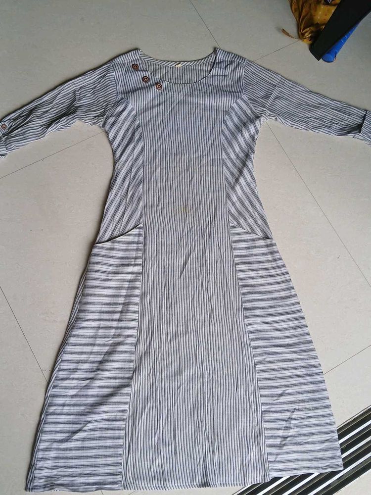 Black And White Anarkali Kurti