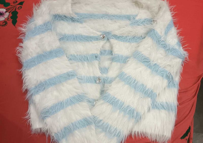 Striped Fuzzy Cardigan