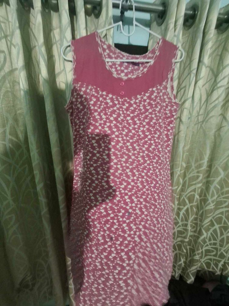 Cute Pink Heart Design Short Night Dress