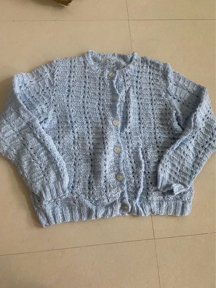 Blue Knit Cardigan