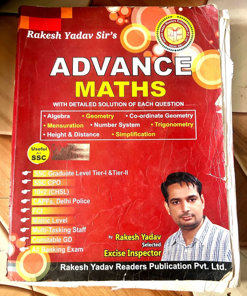 Advance Math Book  By Rakesh Yadav Sir📕 In Hindi