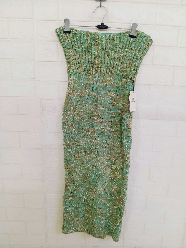 Green Knit Bodycon Dress