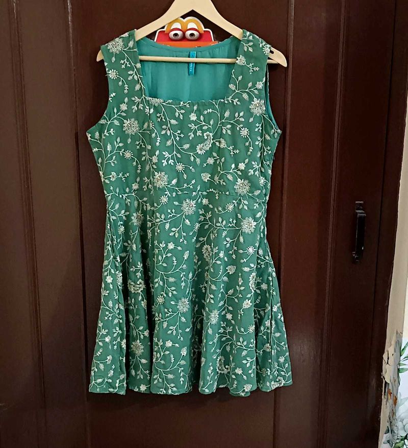 Designer Green Embroidered Suit Set