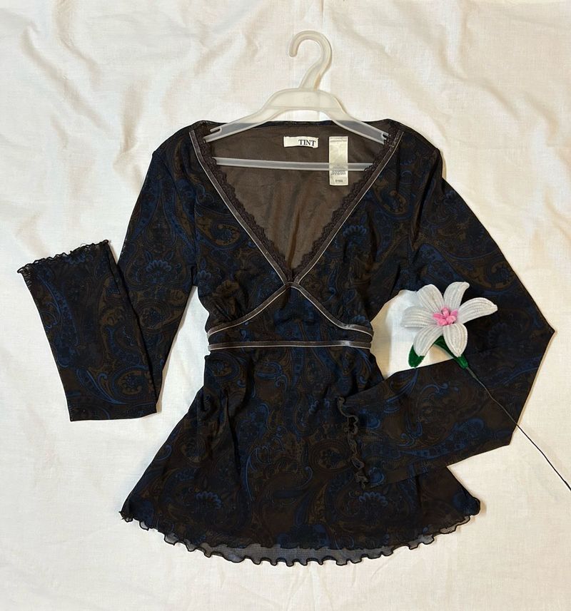 Vintage Paisley Sheer Top