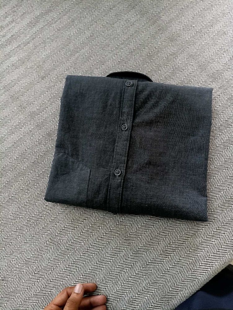 Dark Gray Button-Down Shirt