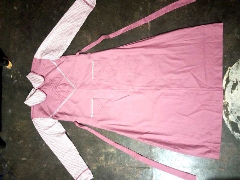 Pink Dress with White Accents