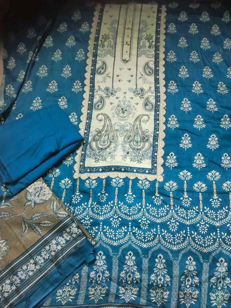 Soft Jaam Cotton Sequence And Cutdana Work Suit