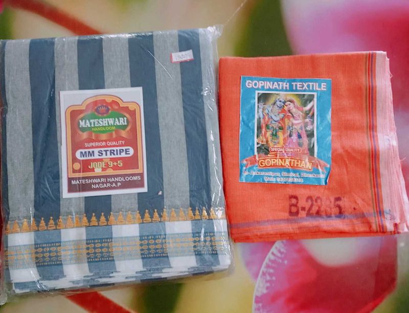 Maheshwari handloom pure cotton dhoti jode