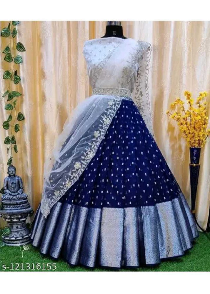 Elegant Blue &amp; White Lehenga Choli