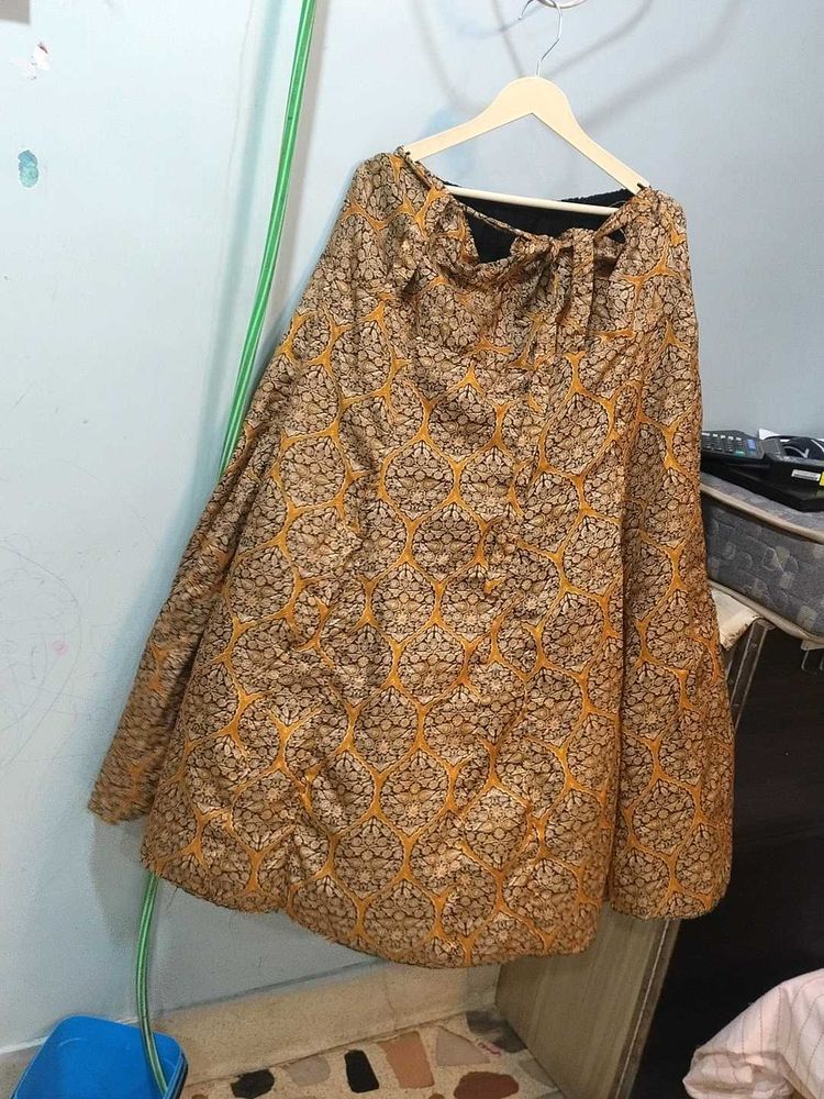 Vintage Patterned Midi Skirt