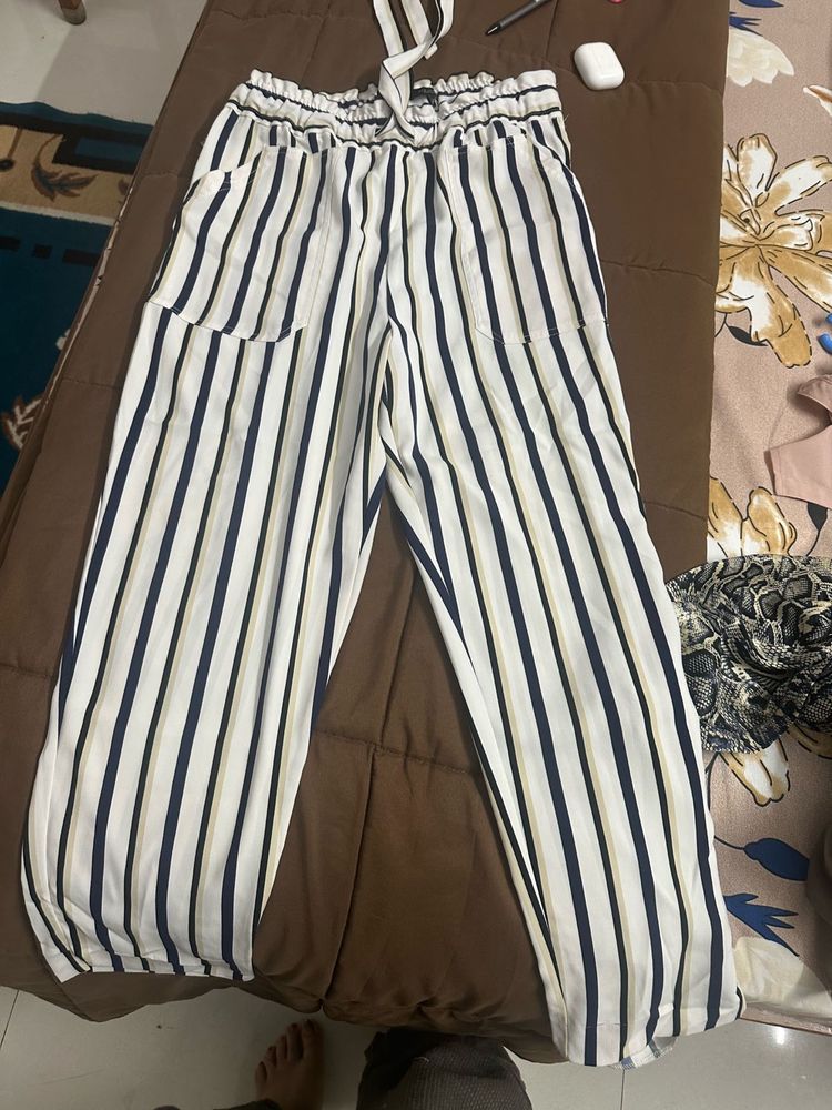 Striped Paperbag Waist Pants