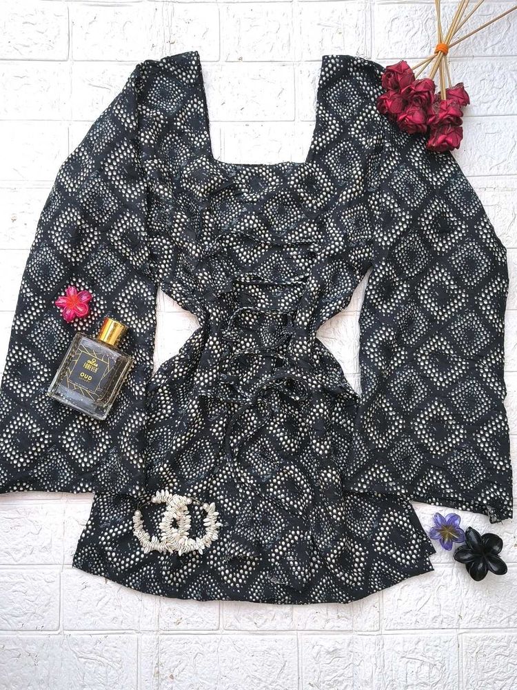 Corset Back Patterned Kurti 🖤