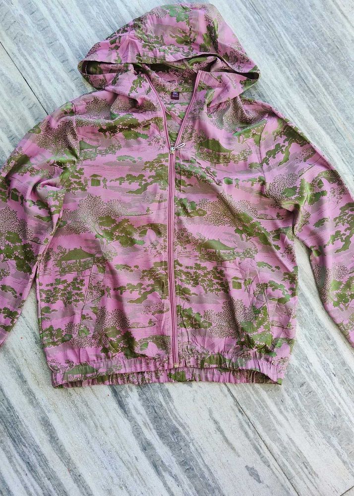 Pink Patterned Hoodie