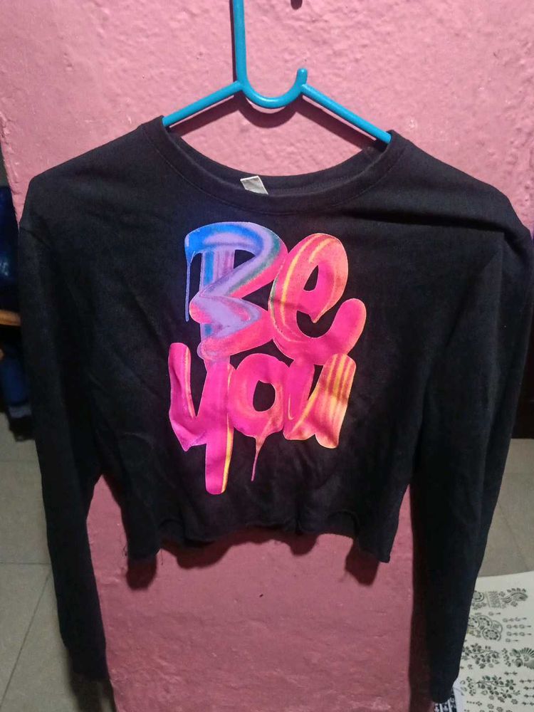 Black 'Be You' Long Sleeve Top