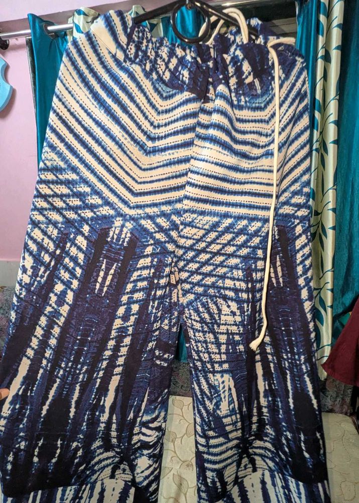 Stylish Blue &amp; White Palazzo Pants