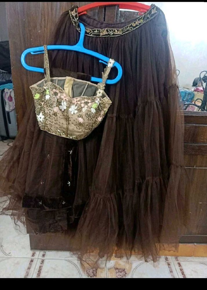 Dark Coffee Brown Lehenga 🎉