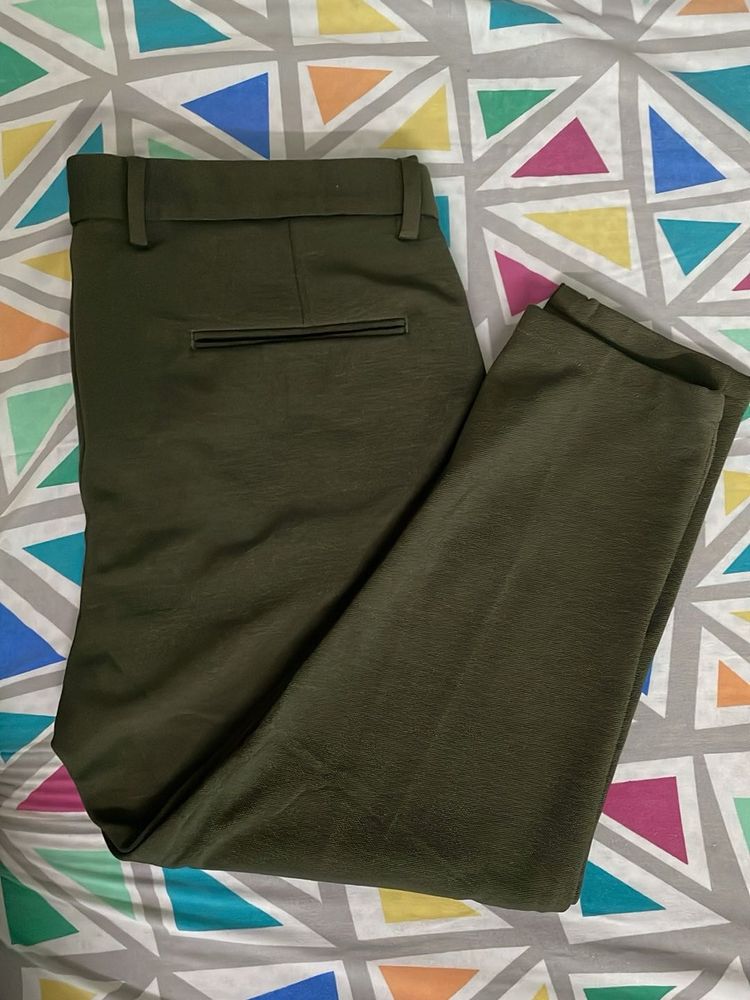 Olive Green Casual Pants
