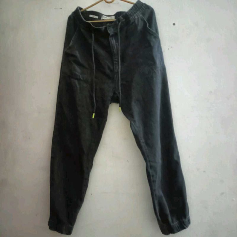 Black Denim Joggers