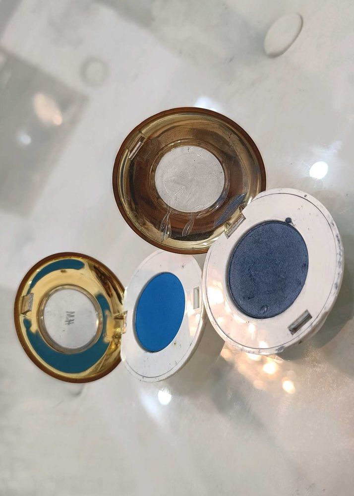 Vintage Blue Eyeshadow Compacts Lot of 3