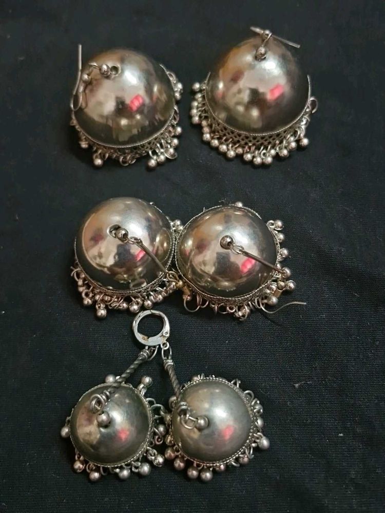 Vintage Silver Jhumka Earrings