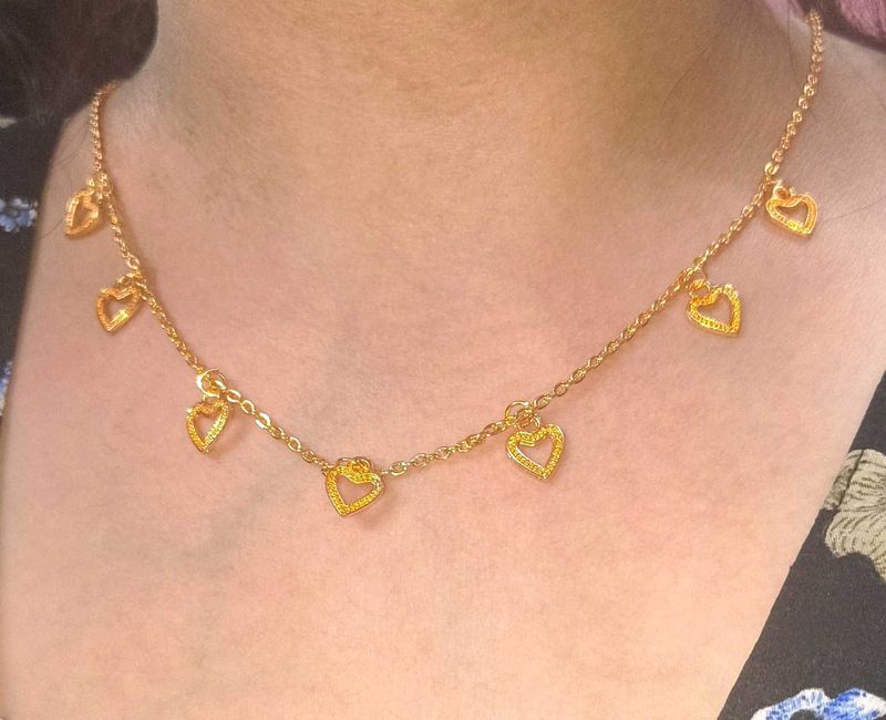 Gold Heart Charm Necklace trending attractive 1pic