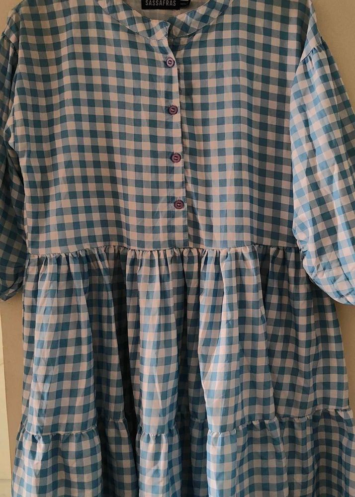 Blue Checkered Dress